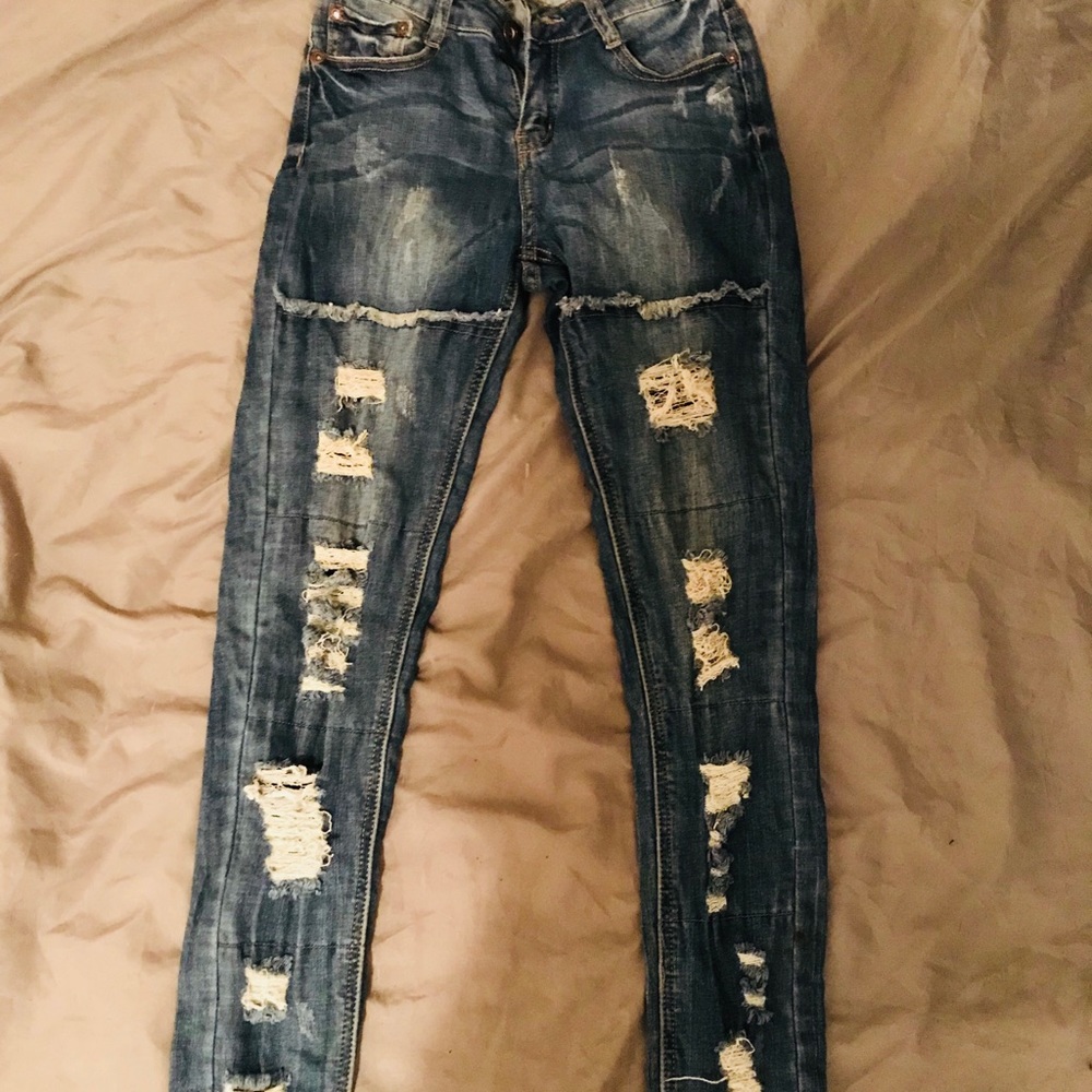 Distressed Blue jeans